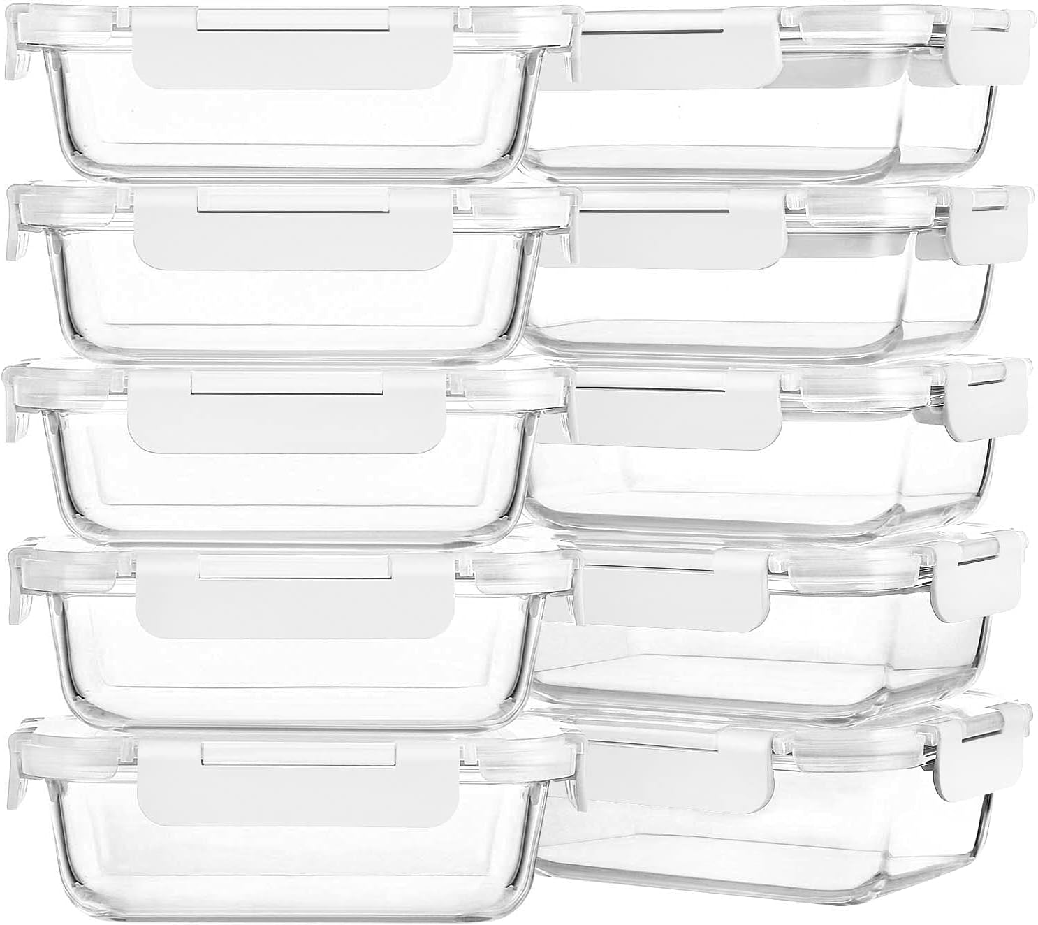 Glass Meal Prep Containers, Glass Food Storage Containers with lids, Lunch Containers -Pack of 10 (22 oz) Glass Meal Prep Containers, Glass Food Storage Containers with lids, Lunch Containers -Pack of 10 (22 oz)